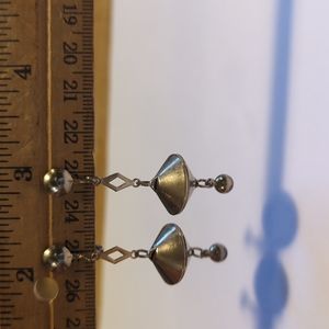 Vintage silver clip on earrings dangle